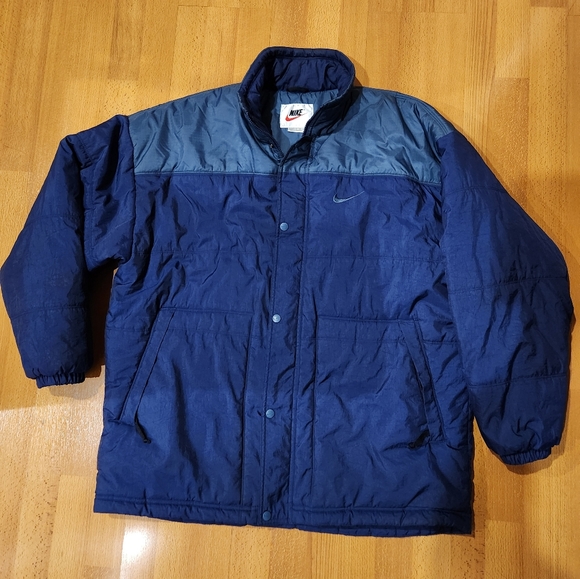 Vintage Nike 90s Blue Puffer Jacket - Picture 1 of 5